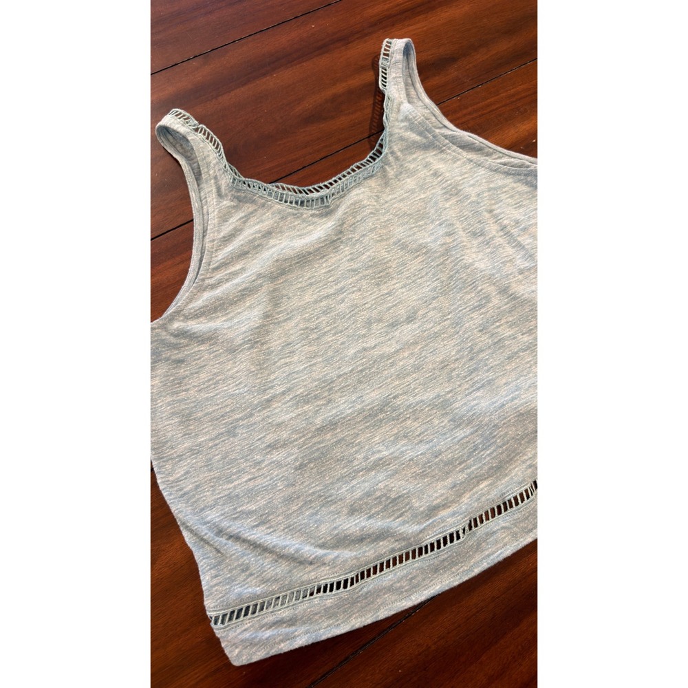 Alo Yoga Light Blue Heathered Ladder Stitch Crop Tank Top Small - Picture 5 of 16